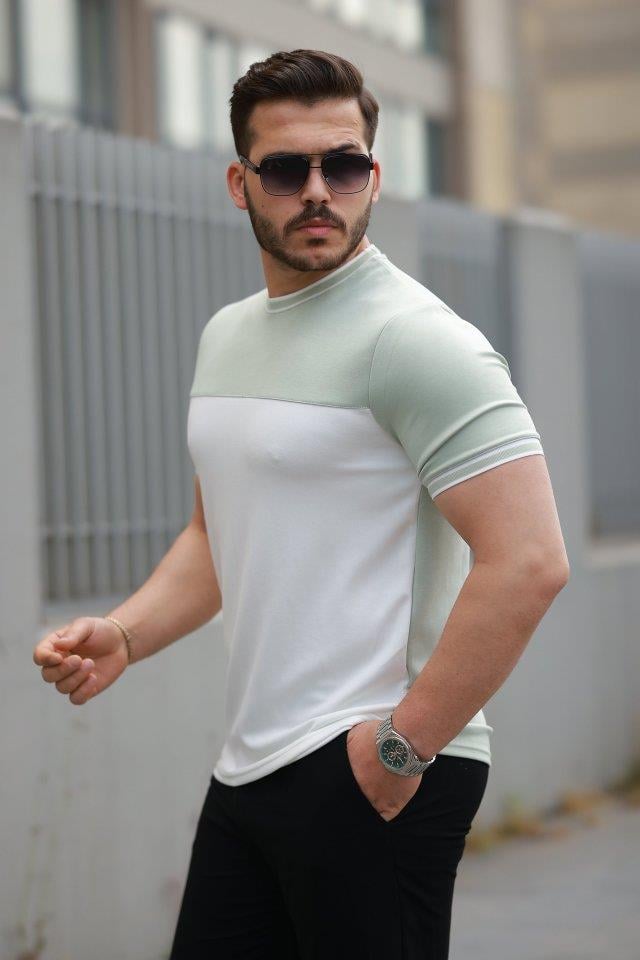 Erkek Parçalı Renk Oysho Kumaş Kısa Kollu Tişört
