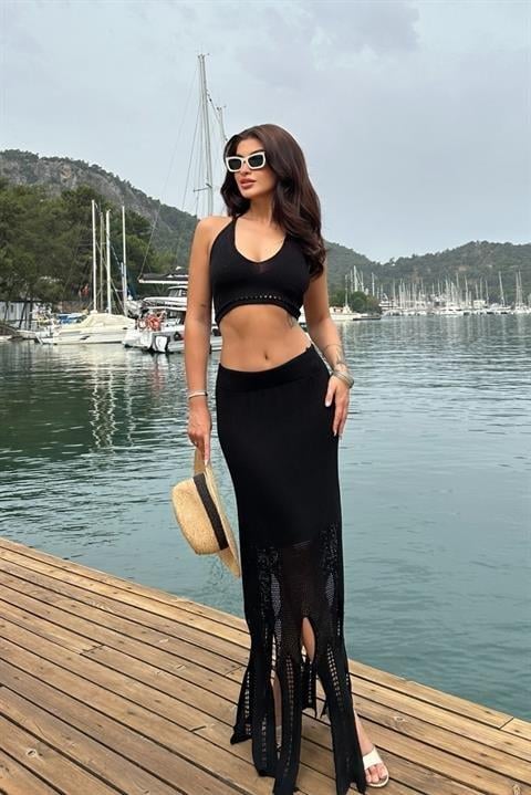 Luna Boyundan Bağlamalı Crop Takım 9868