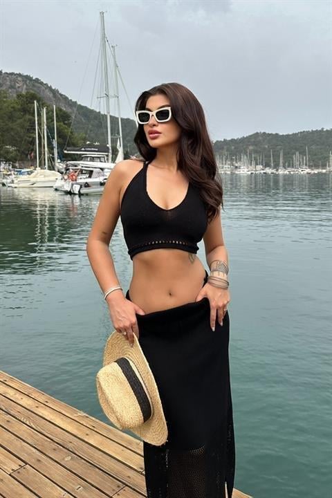 Luna Boyundan Bağlamalı Crop Takım 9868