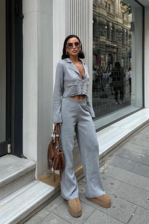 Nancy Kruveze Yaka Crop Takım 9954 - 25