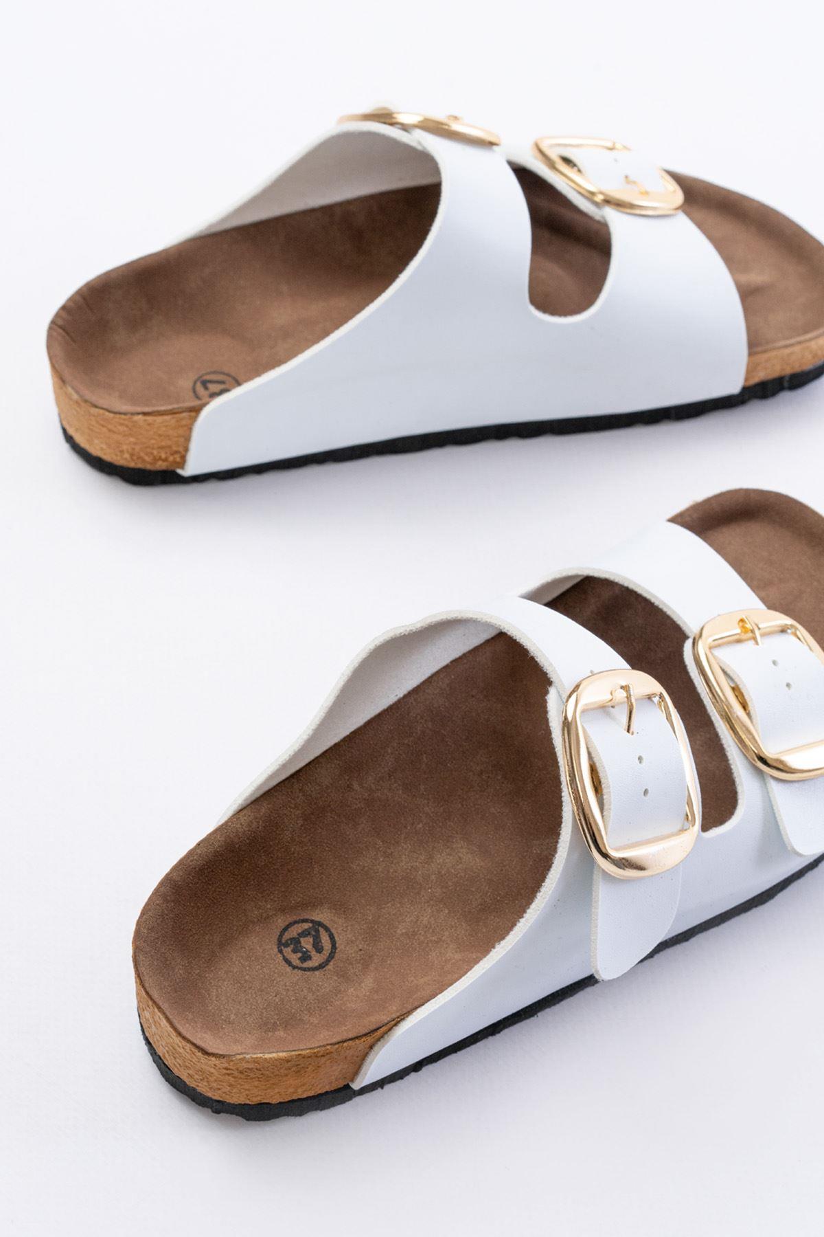 P-101 Beyaz Günlük Birkenstock Kadın Terlik