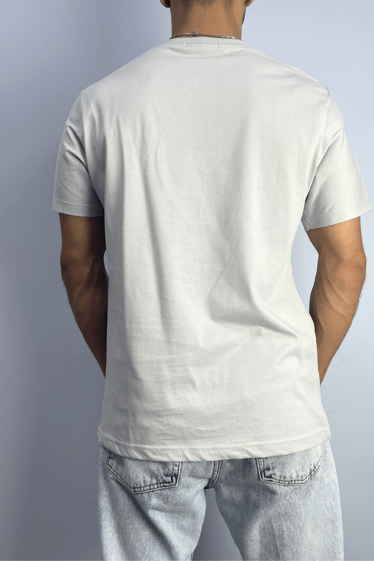 Erkek VOTE Baskılı Gri Oversize T-shirt
