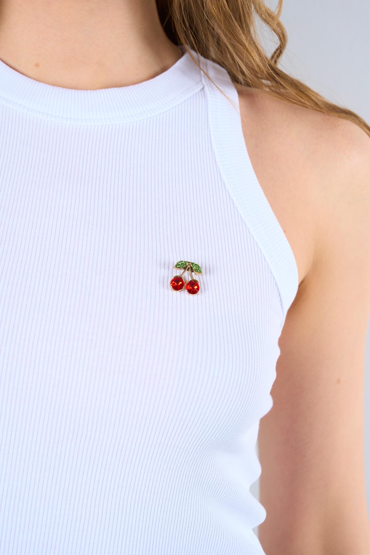 Женская Трикотажная Майка Cherry - Белый