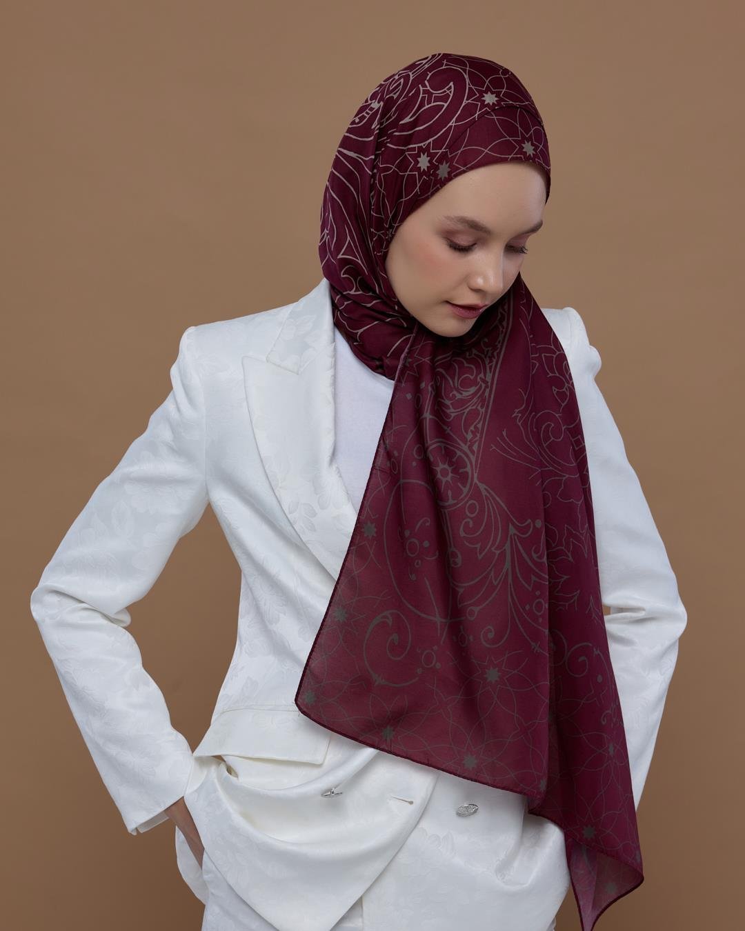 Tarçın Kabuk & İnci Taşı Efsunlu Desen Şal