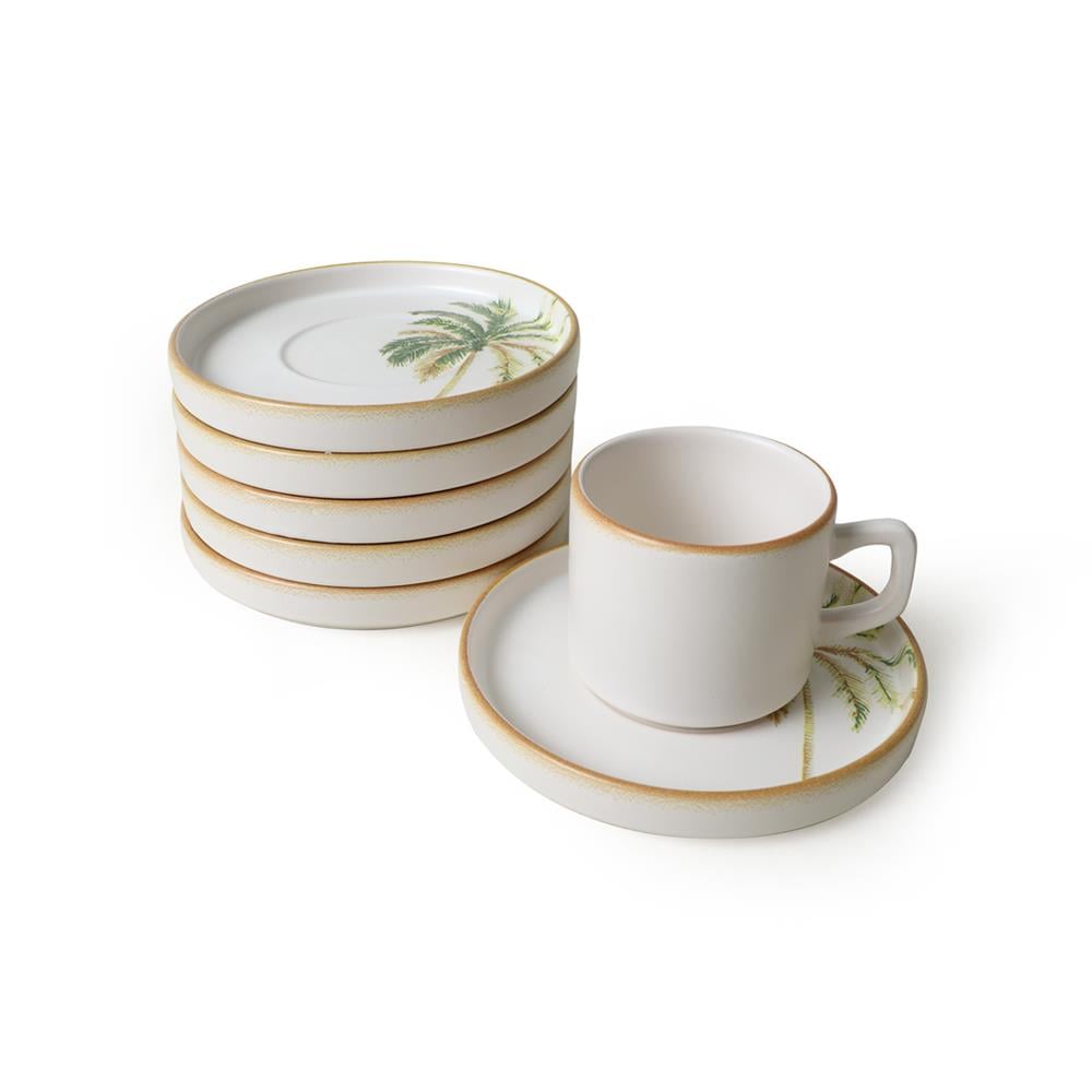 Bronze Palmiye Stackable Çay Takımı 12 Parça 6 Kişilik 22902-03