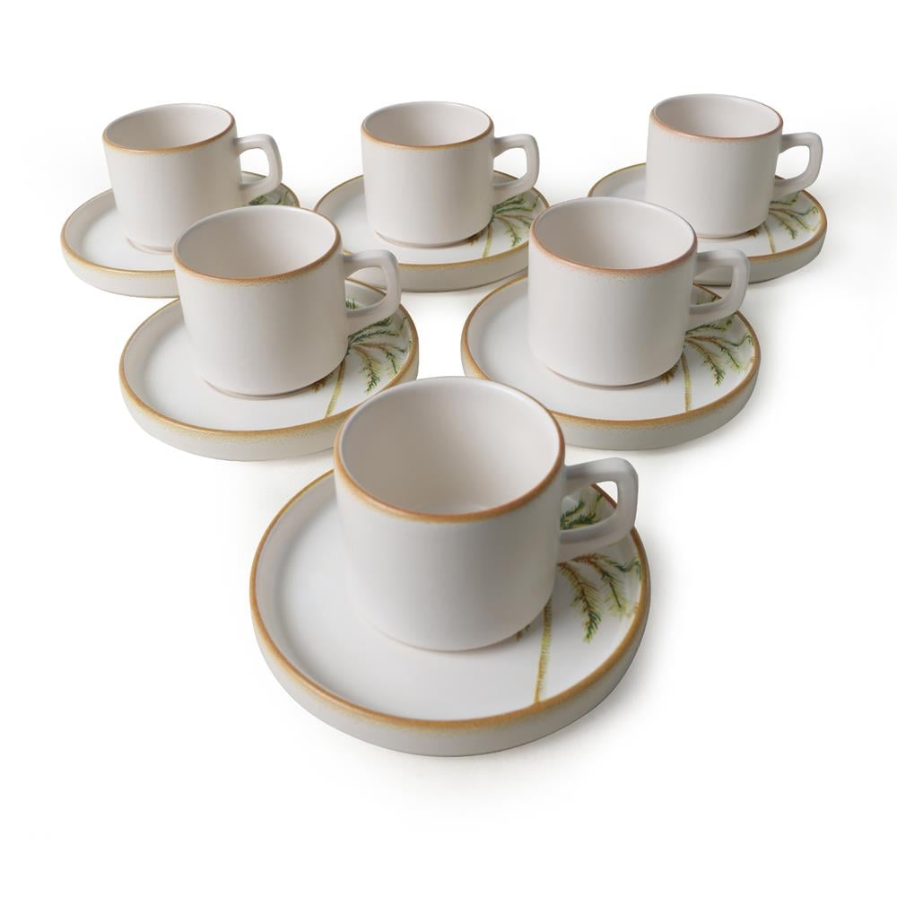 Bronze Palmiye Stackable Çay Takımı 12 Parça 6 Kişilik 22902-03