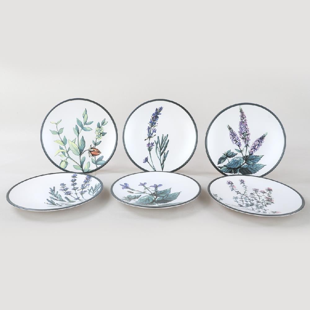 Keraart Çiçek Bahçesi Pasta Tabağı 20 Cm 6 Adet - 18938-39-40-41-42-43