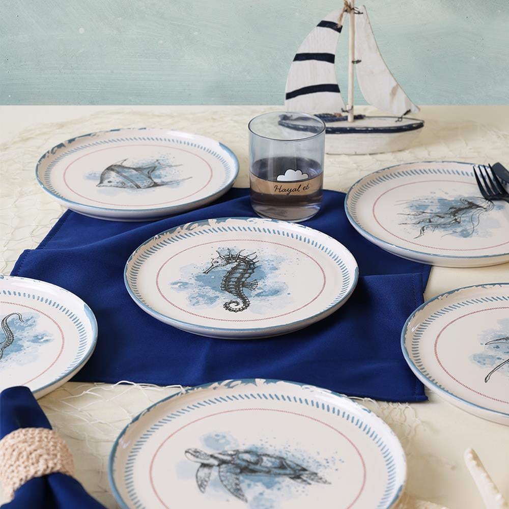 Keraart Marine Life Pasta Tabağı 22 Cm 6 Adet 21768-73