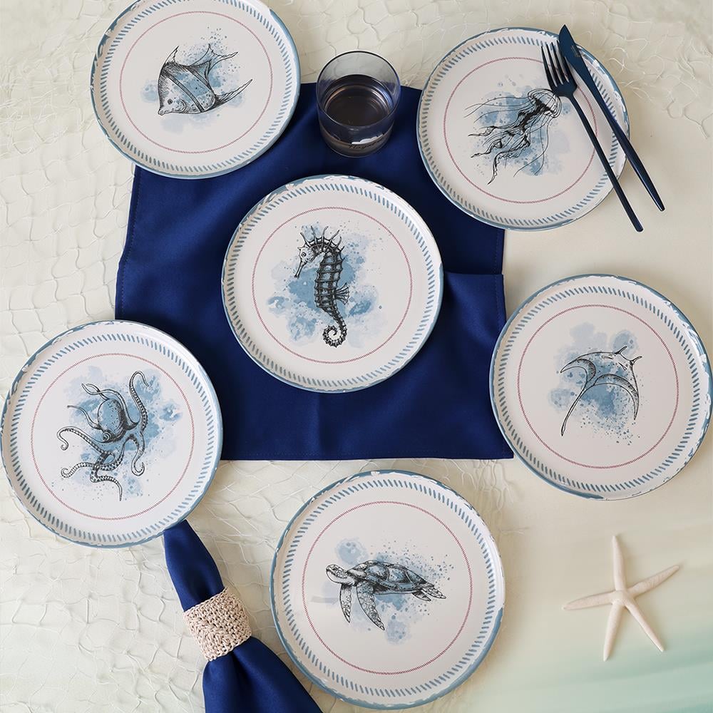 Keraart Marine Life Pasta Tabağı 22 Cm 6 Adet 21768-73
