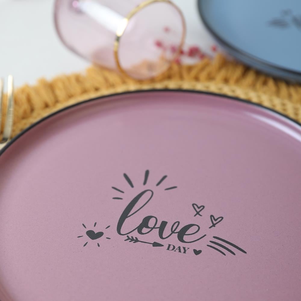 Keraart Rainbow Motto Nordic Pasta Tabağı 22 Cm 6 Adet