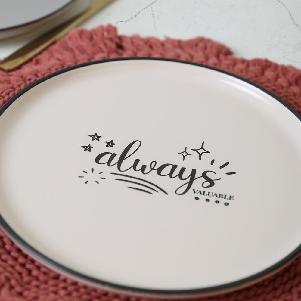 Keraart Rainbow Motto Nordic Pasta Tabağı 22 Cm 6 Adet
