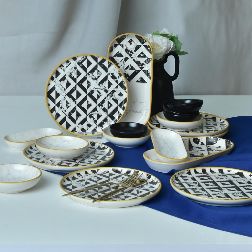 Keraart Trigon Marble Kahvaltı Takımı 18 Parça 6 Kişilik 18766-68-69