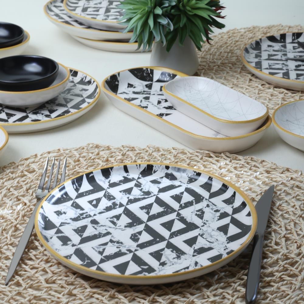 Keraart Trigon Marble Kahvaltı Takımı 18 Parça 6 Kişilik 18766-68-69