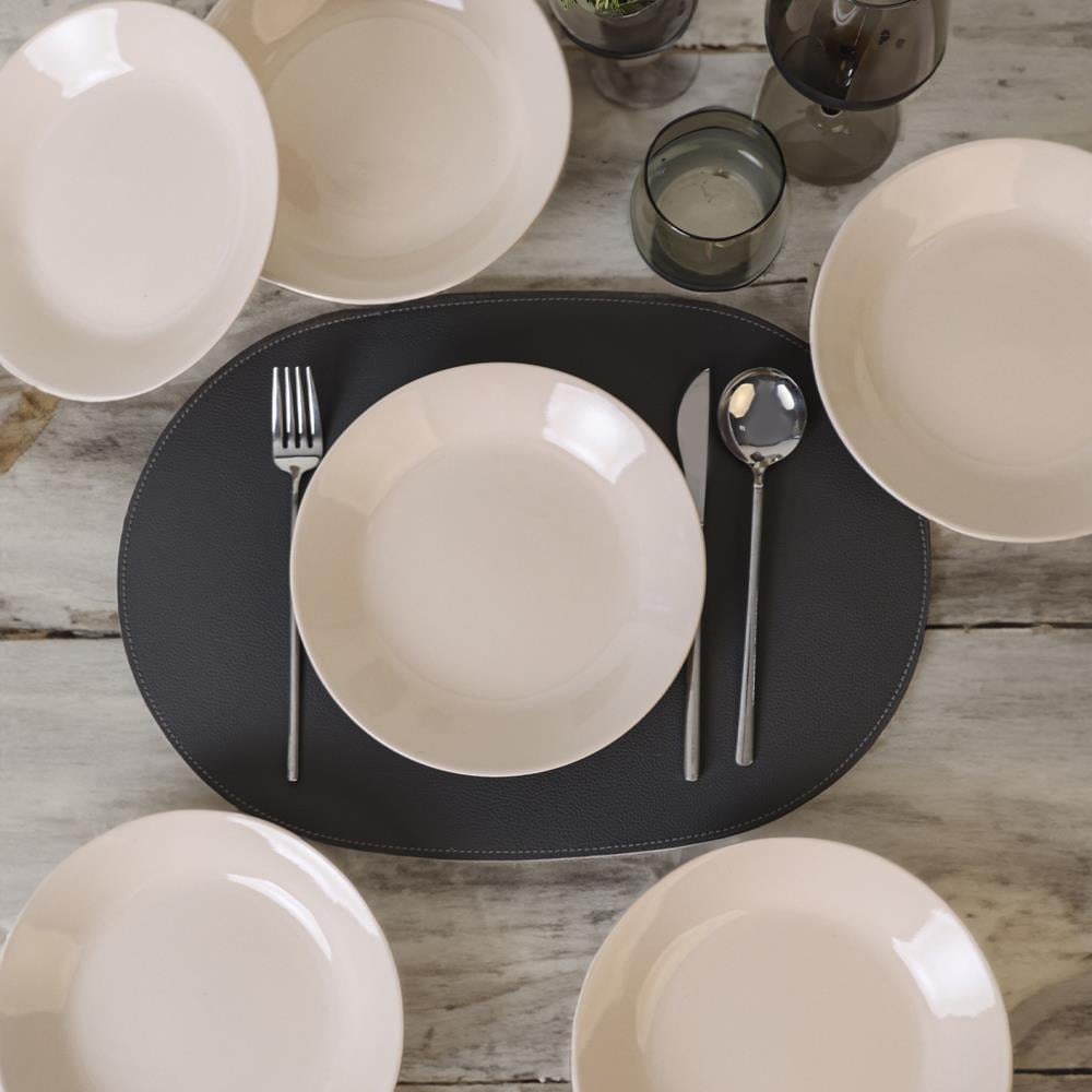 Krem Hitit Yemek Tabağı 21 Cm 6 Adet 030