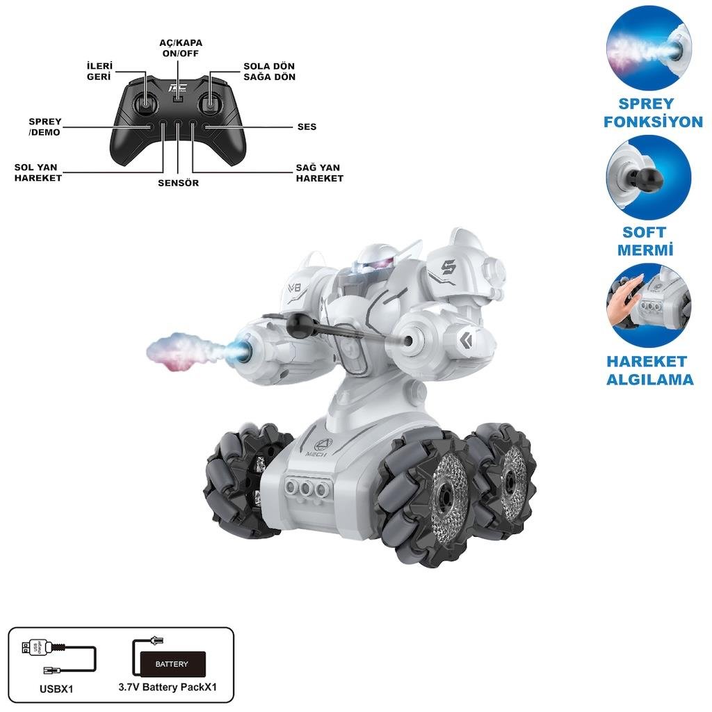 UZAKTAN KUMANDALI F/F BUHARLI 2.4 GHZ ISIKLI ROBOT ARABA Diğer SYR 666 861