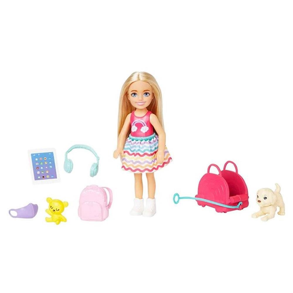 Barbie Seyahatte Chelsea Bebek ve Aksesuarları HJY17 Barbie HJY17