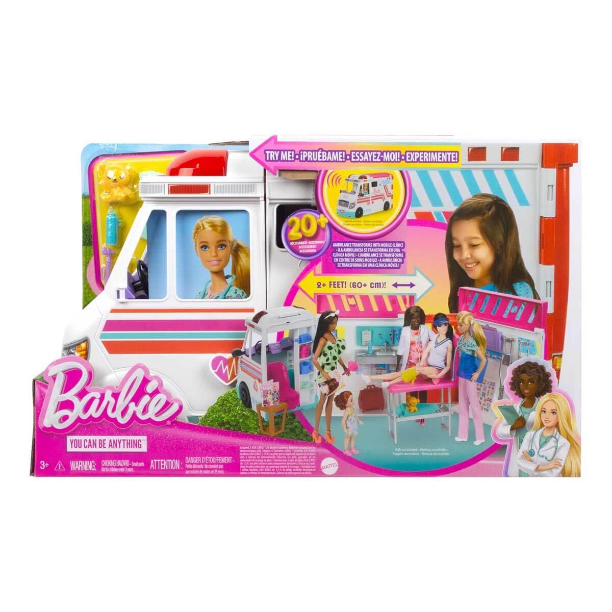 Barbie Dönüşen Ambulans ve Klinik Oyun Seti HKT79 Barbie HKT79