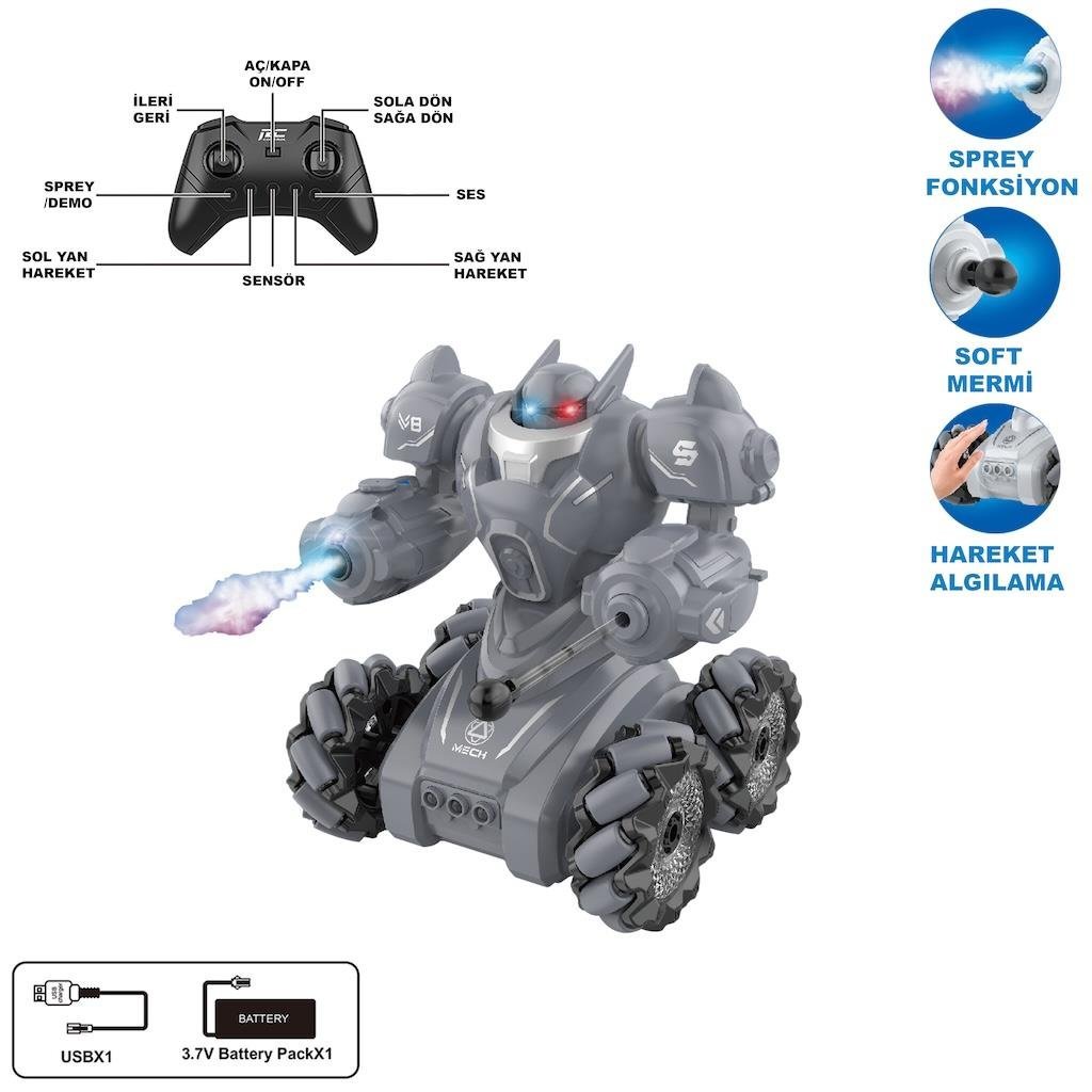 UZAKTAN KUMANDALI F/F BUHARLI 2.4 GHZ ISIKLI ROBOT ARABA Diğer SYR 666 861