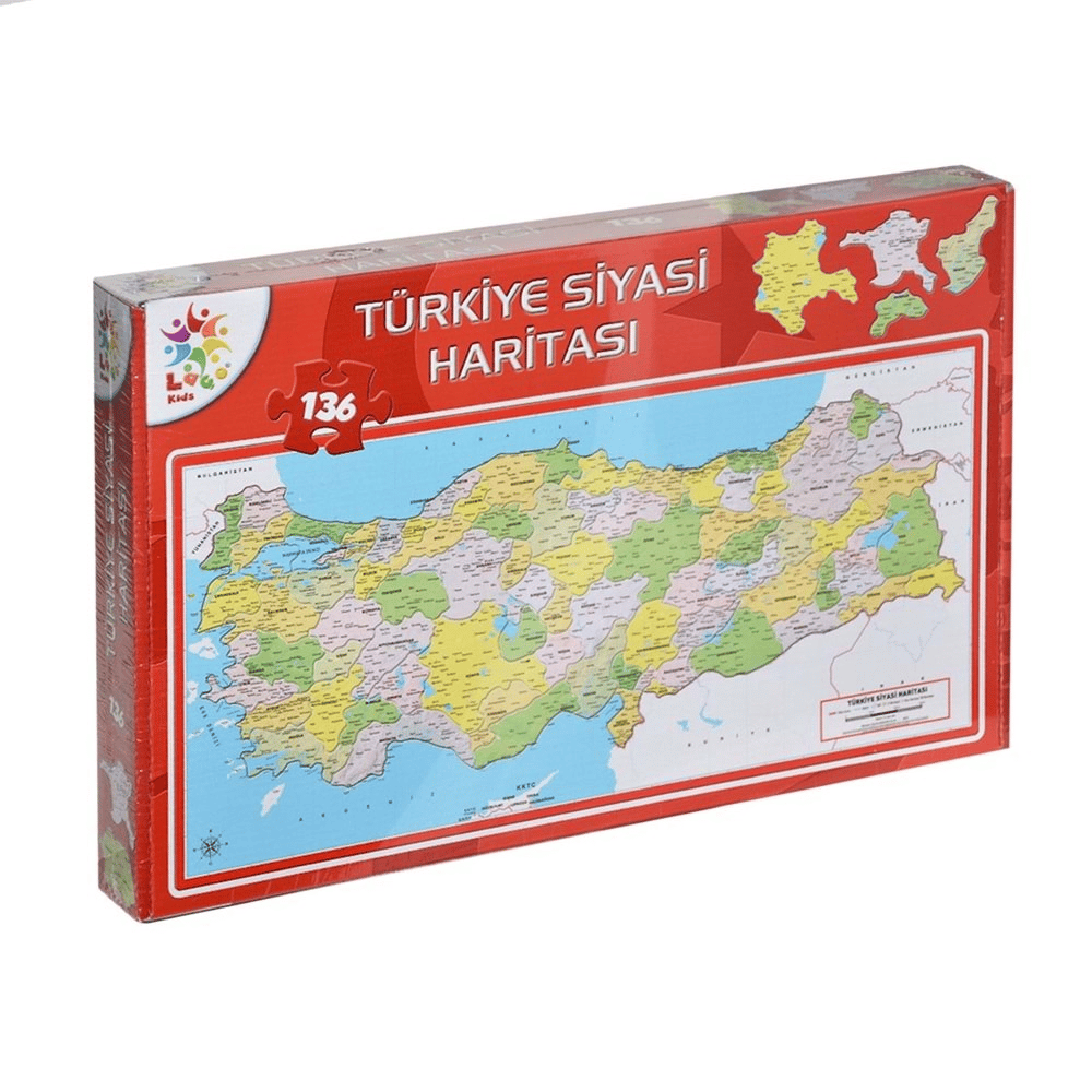 Kutulu Türkiye Siyasi Harita 136 Parça Diğer LCSH002