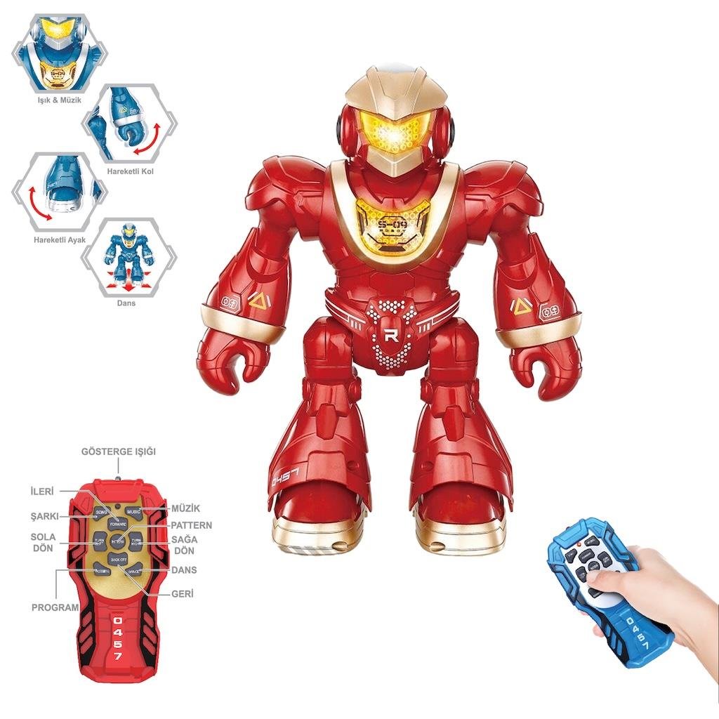 UZAKTAN KUMANDALI F/F ISIKLI VE MUZIKLI DANSCI ROBOT KIRMIZI Diğer GGE 606 13 K