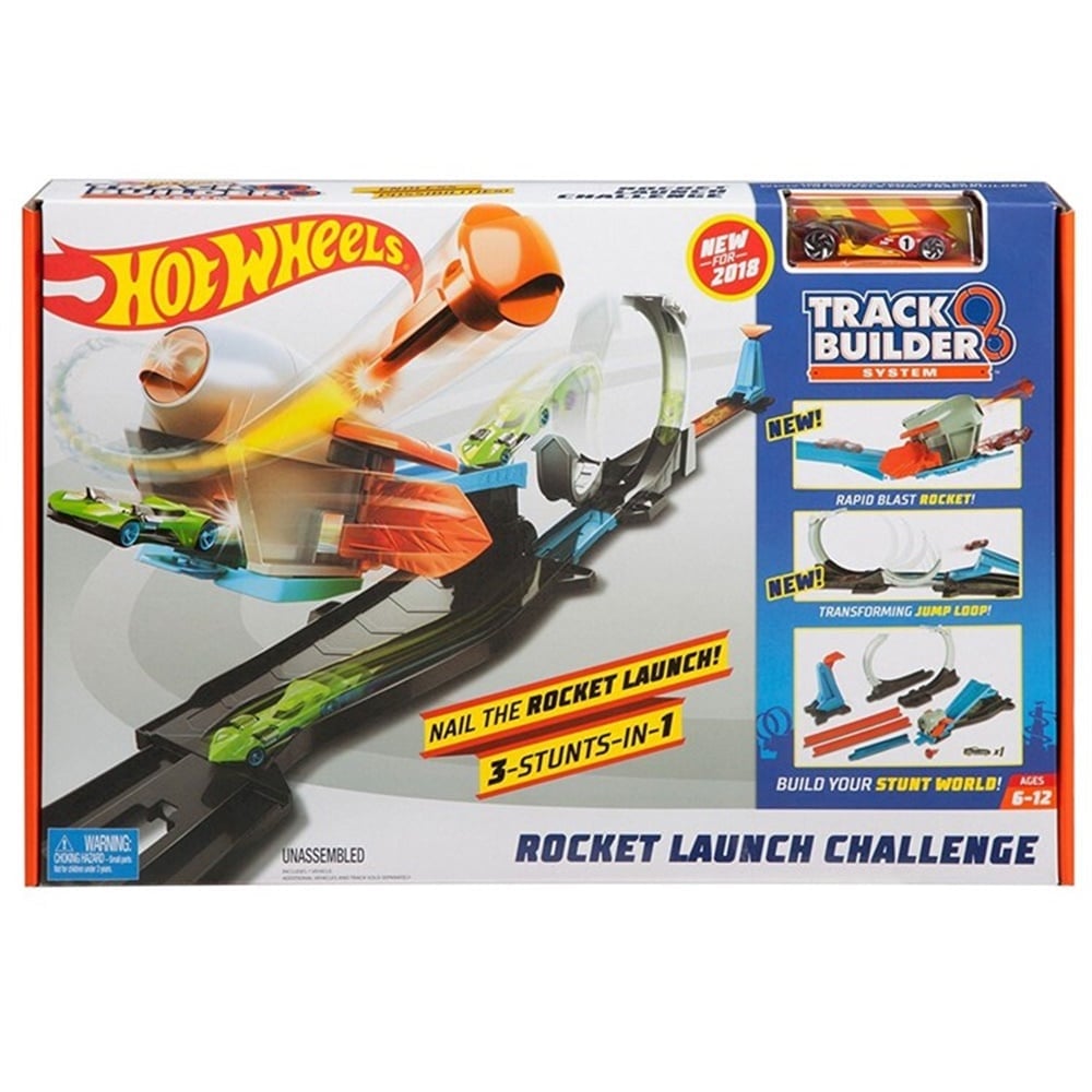 Hot Wheels Track Builder Süper Fırlatma Aksiyonu Yarış Seti FLK60
