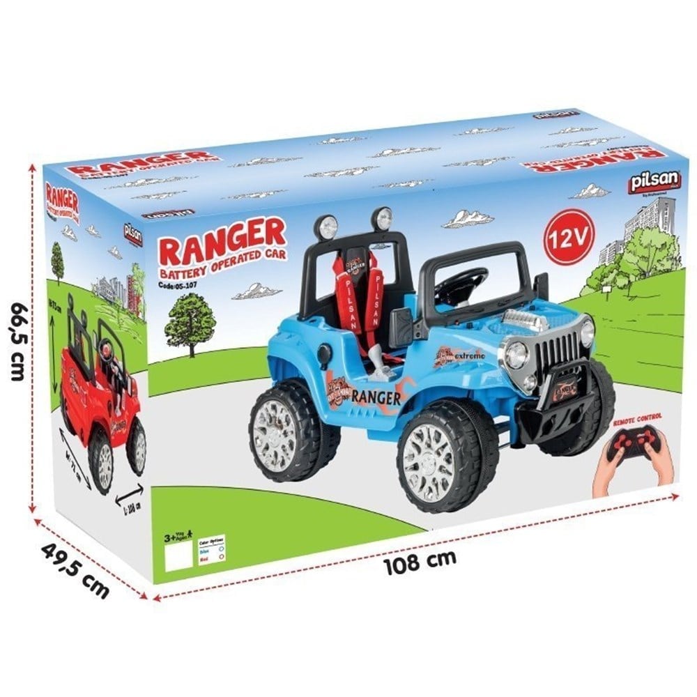 Pilsan Ranger 12V Akülü Uzaktan Kumandalı Araba Mavi Pilsan  PLS 05 107 M