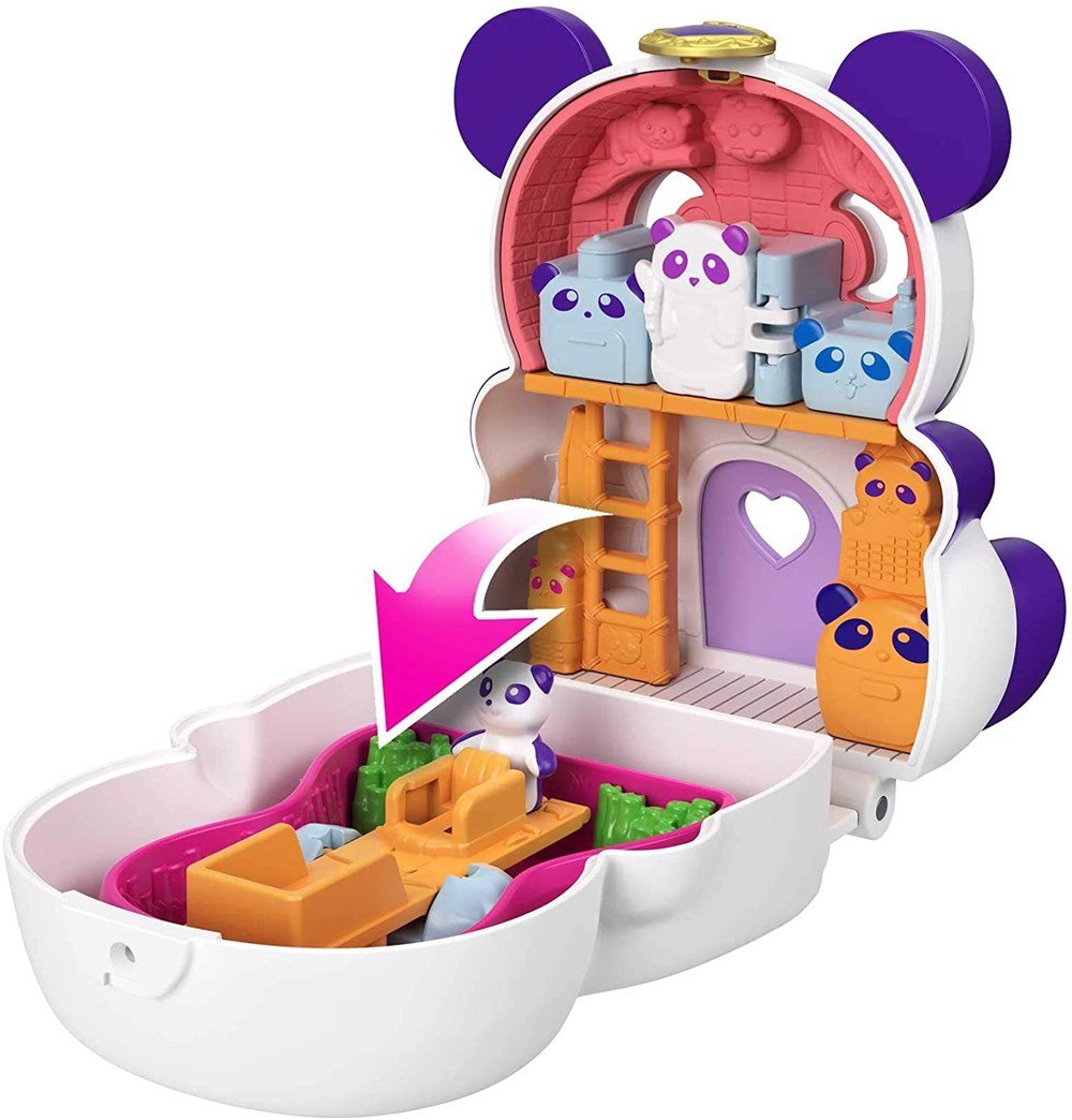 Polly Pocket Çift Taraflı Micro Oyun Setleri Panda GTM56-GTM58 Polly Pocket GTM58