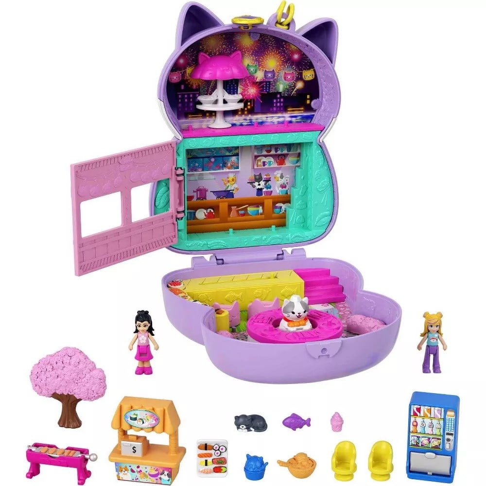 Polly Pocket ve Maceraları Oyun Setleri Zen Cat Restaurant Compact FRY35-HCG21 Polly Pocket HCG21