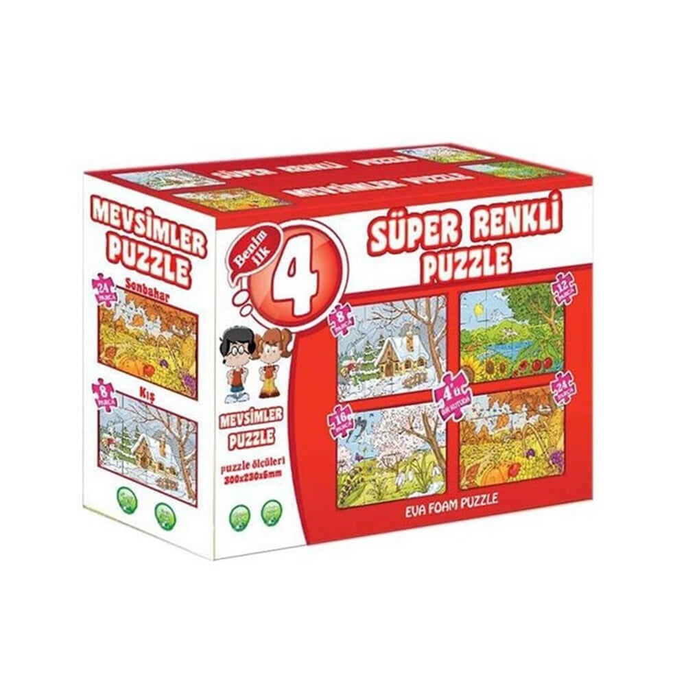 MEVSIMLER 4LU SUPER RENKLI PUZZLE Toystop T00023248
