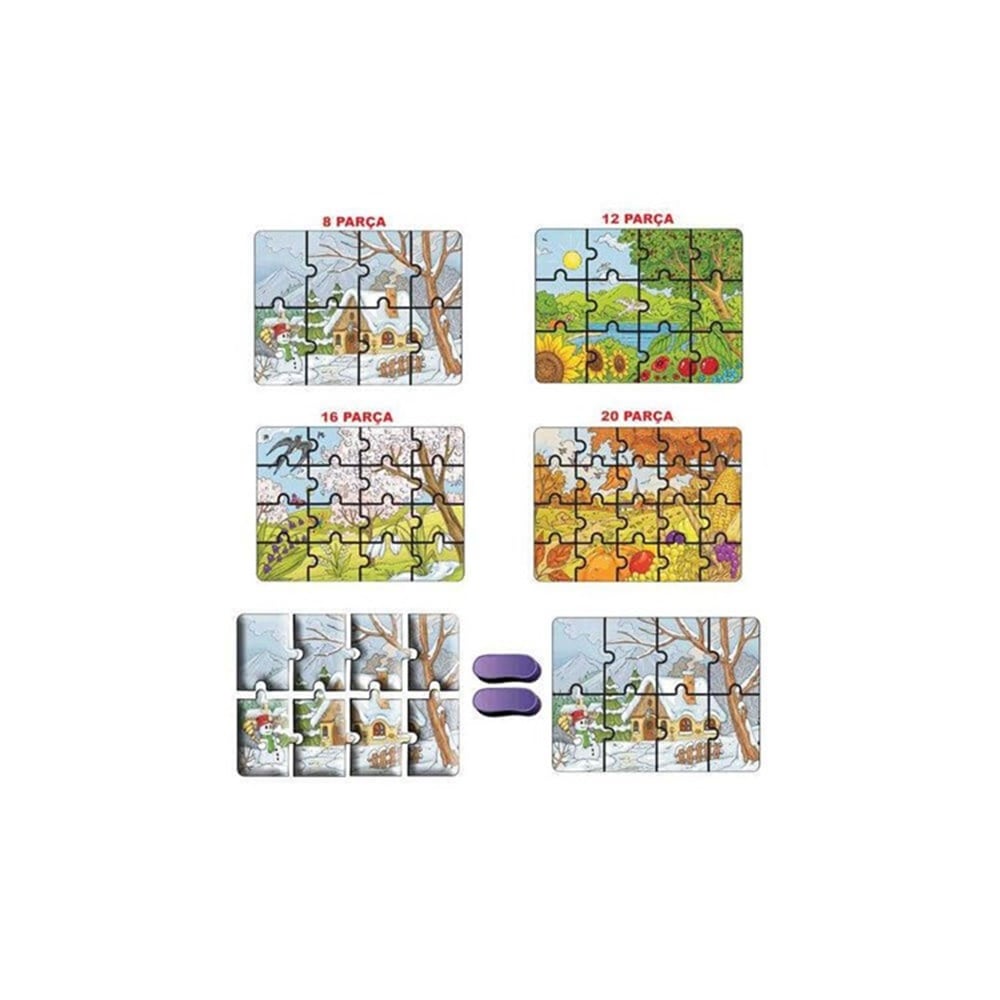 MEVSIMLER 4LU SUPER RENKLI PUZZLE Toystop T00023248