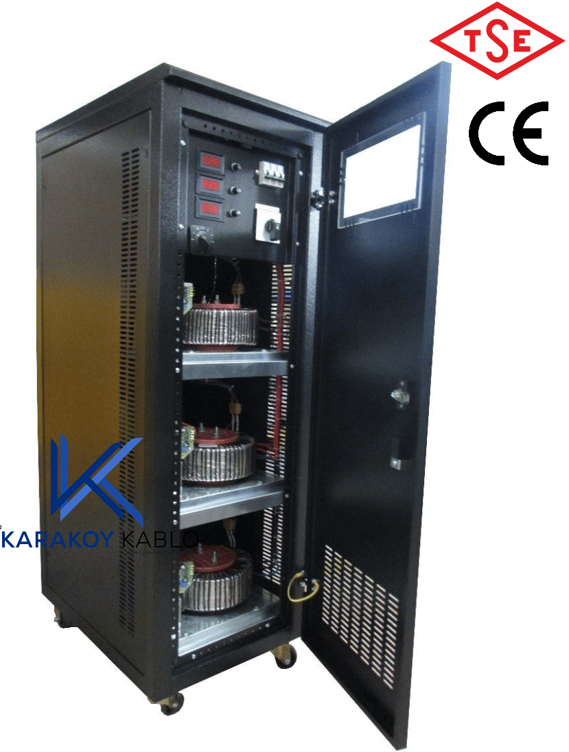 100 KVA Trifaze Tam Otomatik Servo Voltaj Regülatör Korumasız 275-450V