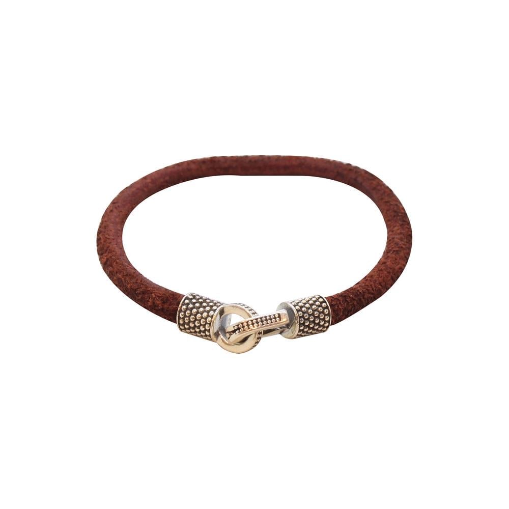 Leather Cool SeriesCMC1614Bordo Gümüş Deri Bileklik