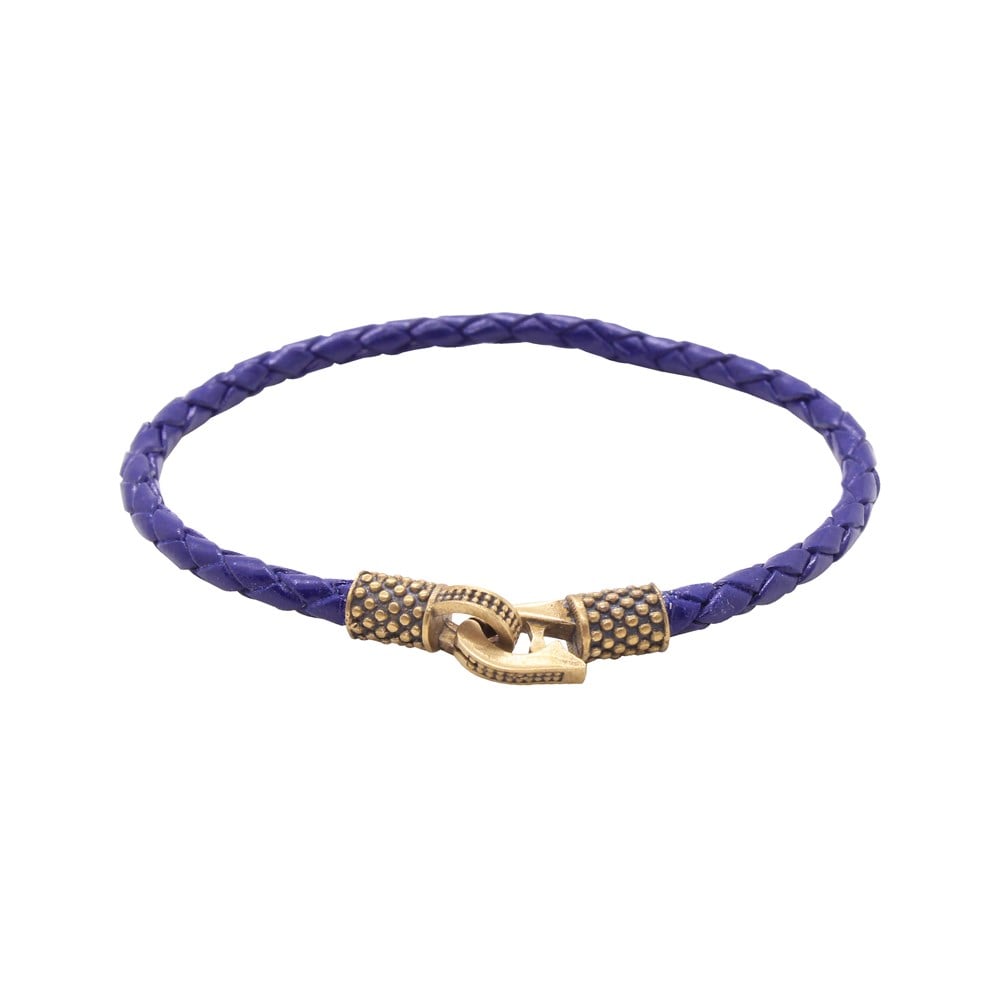 Leather Cool SeriesCMC1305Lacivert Bronz Deri Bileklik