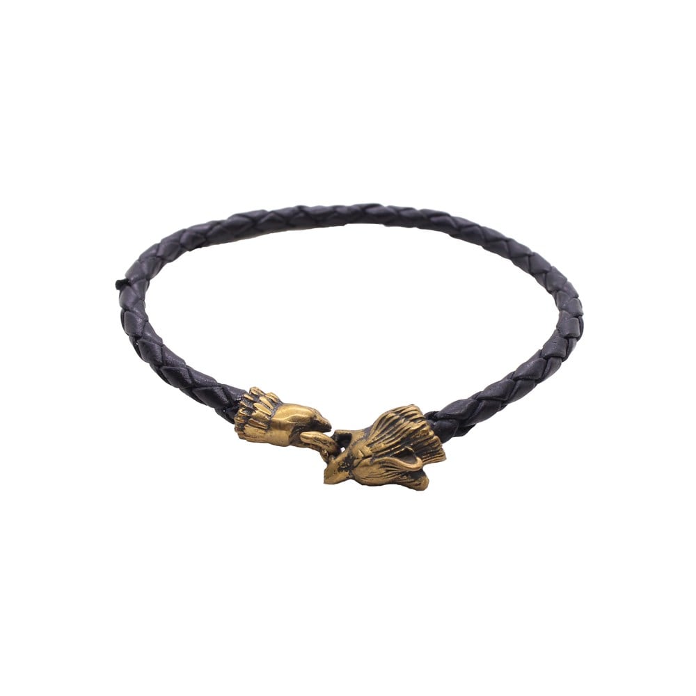 Leather Cool SeriesCMC9806Siyah Bronz Deri Bileklik 