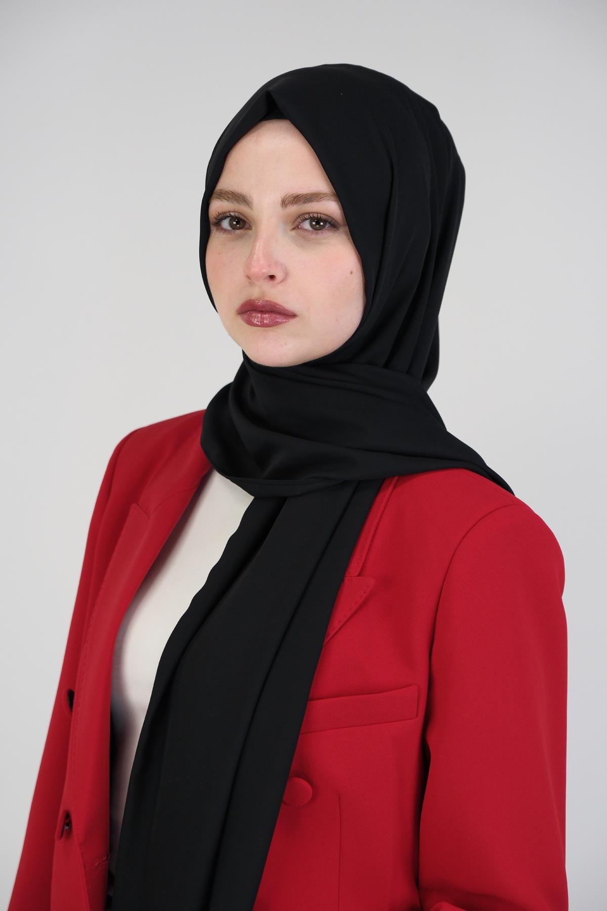 siyah krep şifon