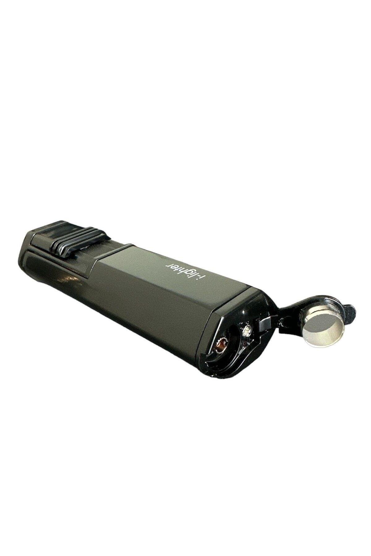 İ-Lighter 2 Torch Jet Alev Puro Çakmağı Metal Siyah