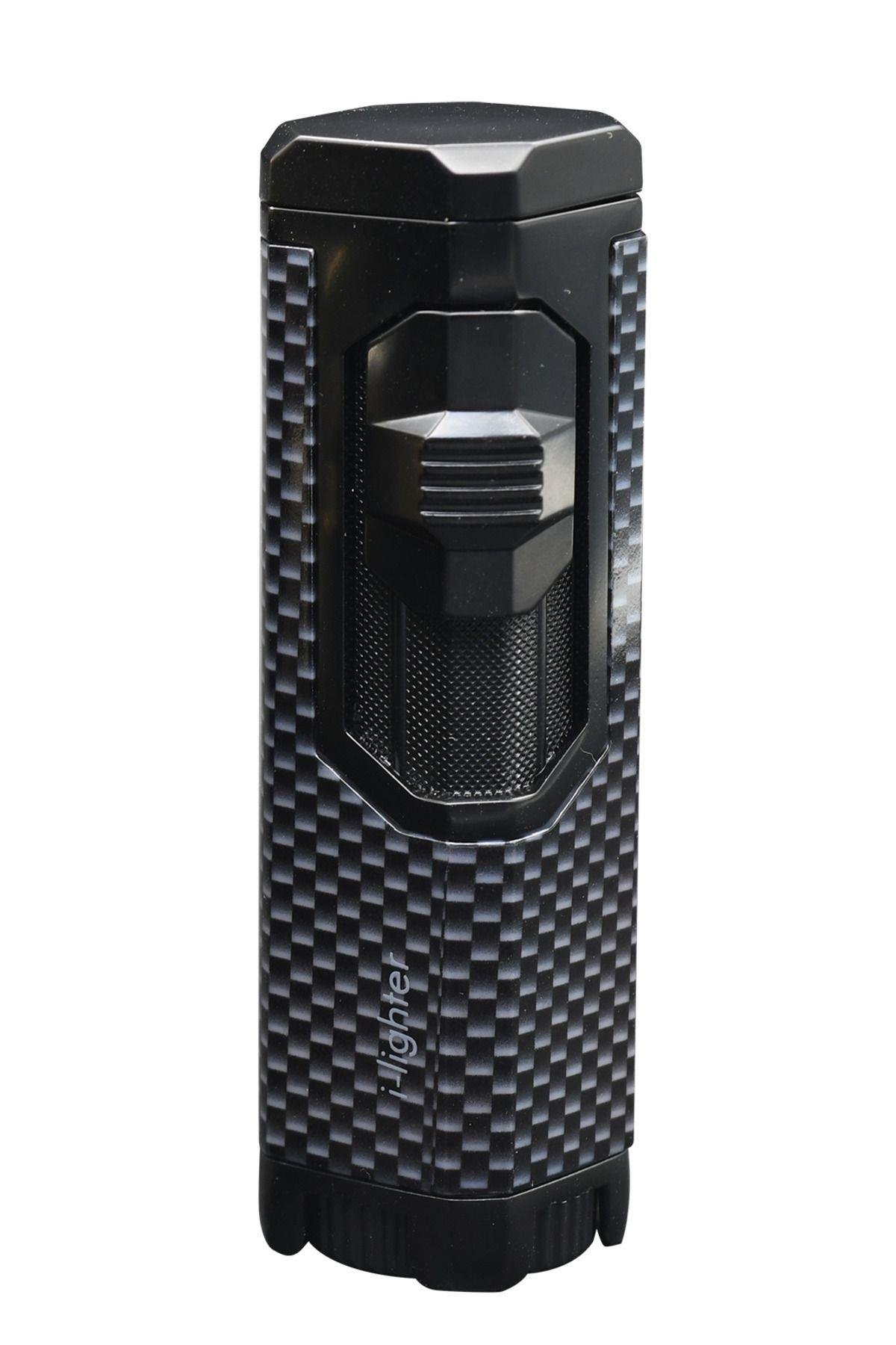 İ-Lighter 4 Torch Jet Alev Puro Çakmğı Metal Siyah Gri Desenli
