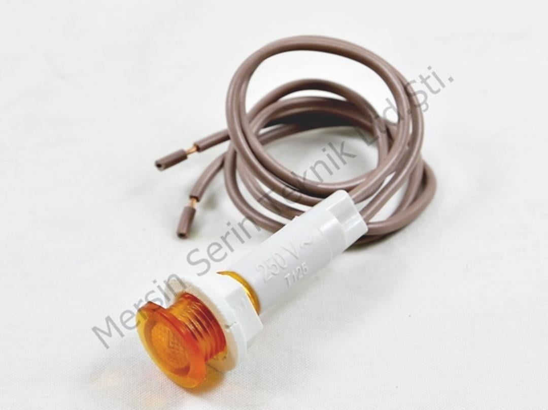10mm Sarı Kablolu Somunlu Sinyal Lambası 