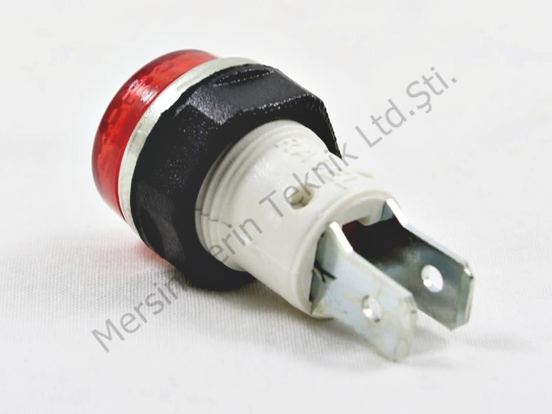 14mm Kırmızı Soketli Somunlu Sinyal Lambası 