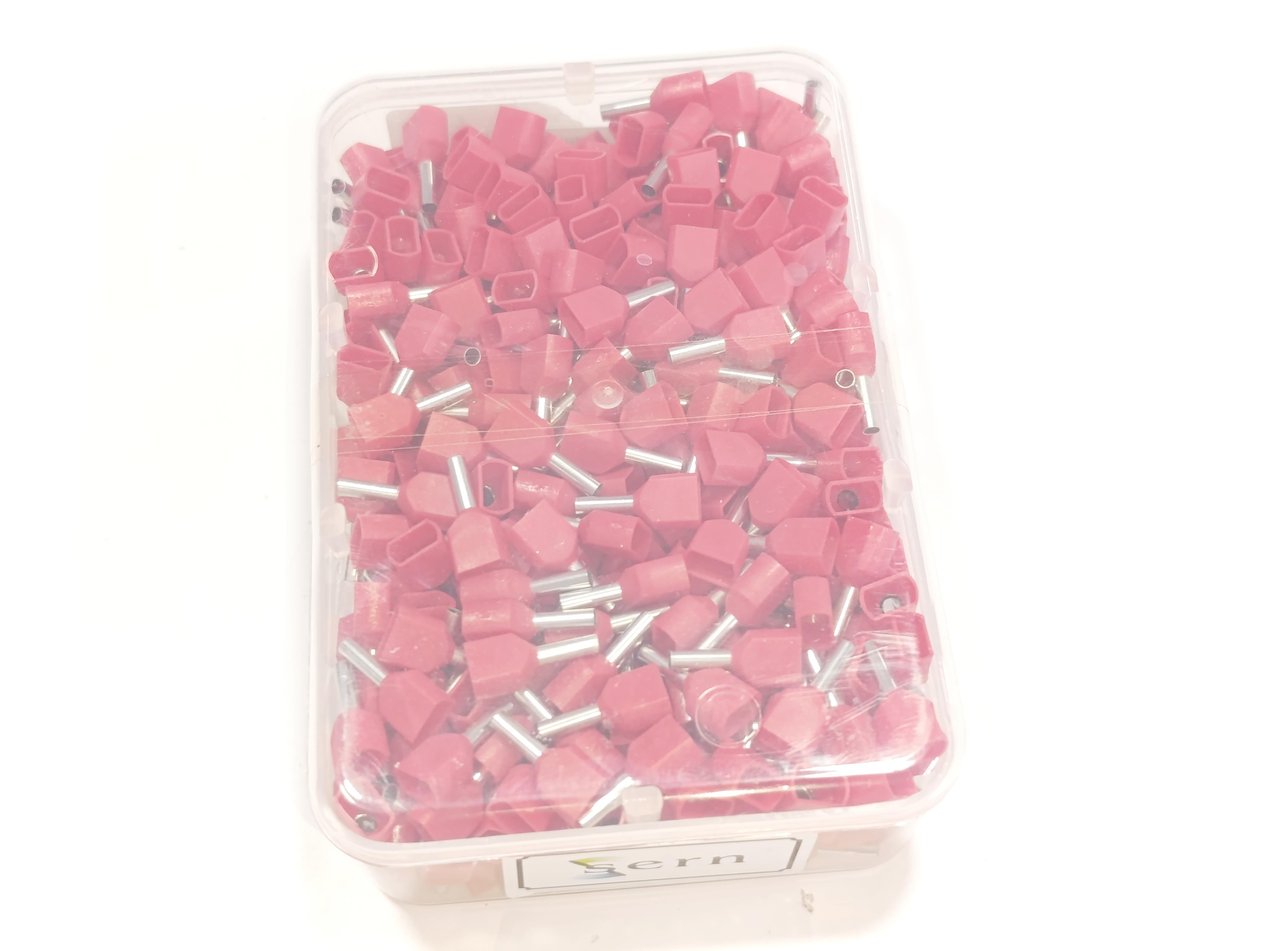 1,5mm Çift Girişli İzoleli Kablo Yüksüğü Alman Normu Kırmızı Renk - 1 Paket - 500Adet 