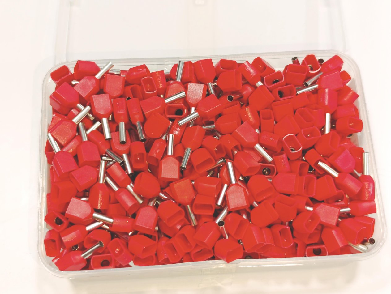 1,5mm Çift Girişli İzoleli Kablo Yüksüğü Alman Normu Kırmızı Renk - 1 Paket - 500Adet 