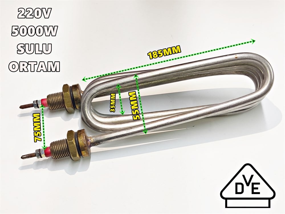 220V 5000W 205MM Bükümlü Isıtıcı Rezistans Rekor:14mm