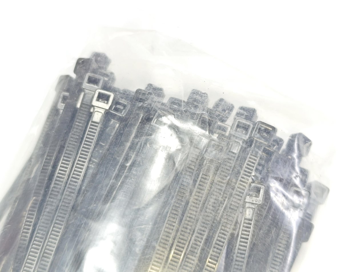 37cm boy 3,6mm kalınlık Standart Siyah Kablo Bağı Plastik Kelepçe - 1 Paket - 100Adet 