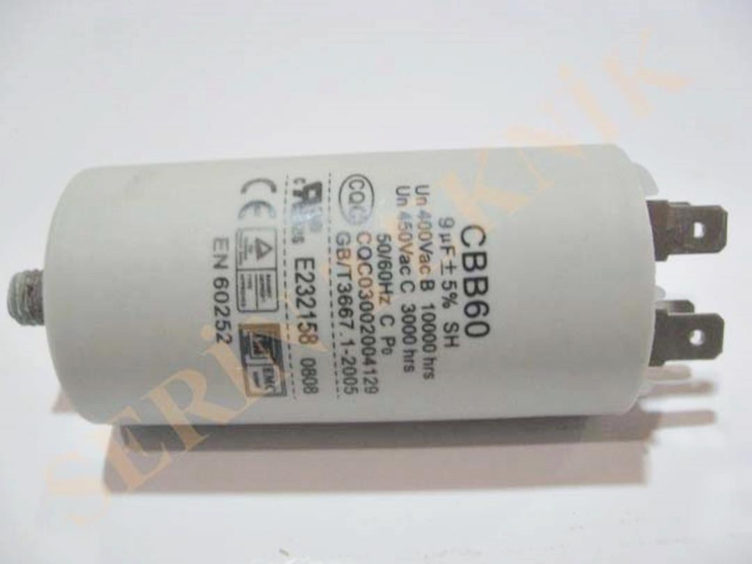 9 Mikrofarad 450V AC Daimi Devre Kondansatörü