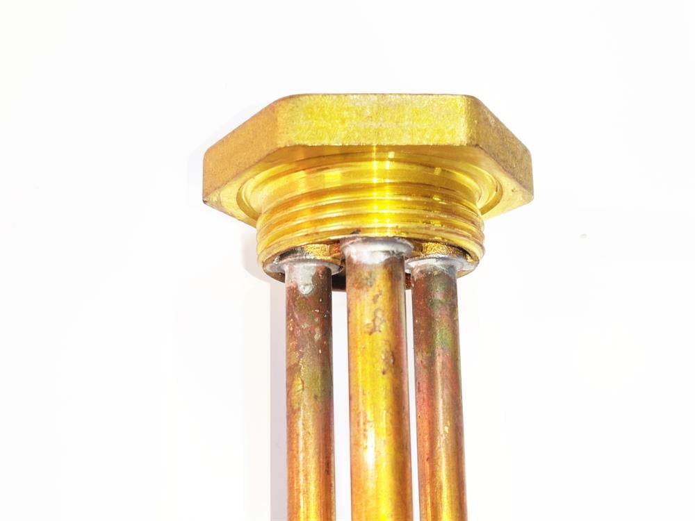 Bakır Standart Diş 1-1/4 Bükümlü kazan rezistansı 30cm 2KW 10mm kovanlı