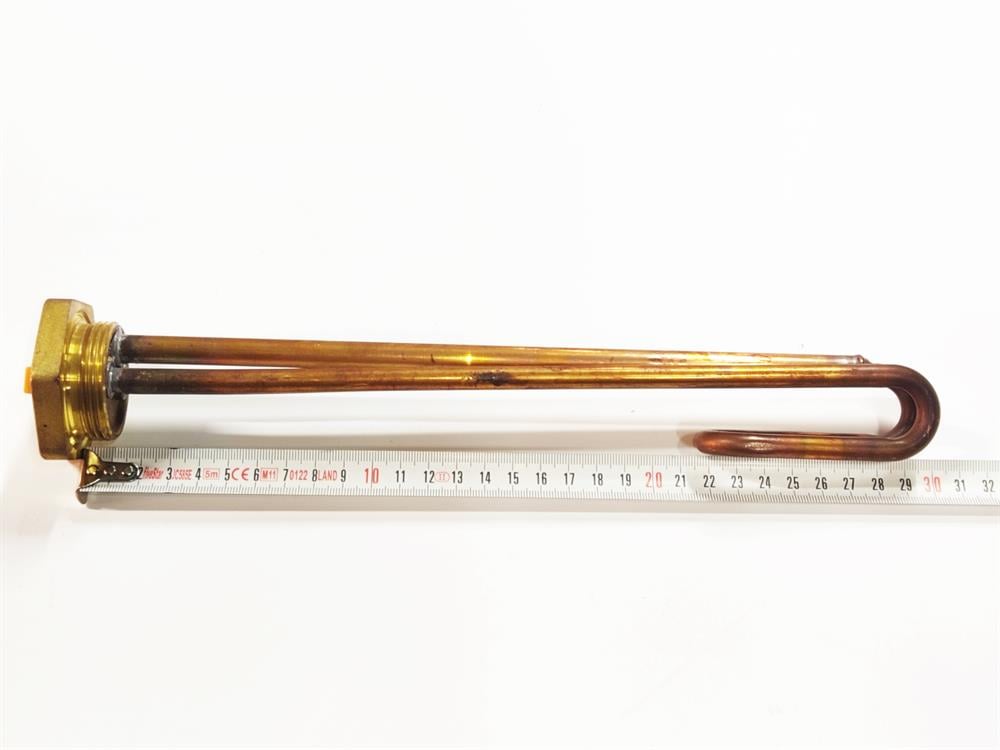 Bakır Standart Diş 1-1/4 Bükümlü kazan rezistansı 30cm 2KW 10mm kovanlı