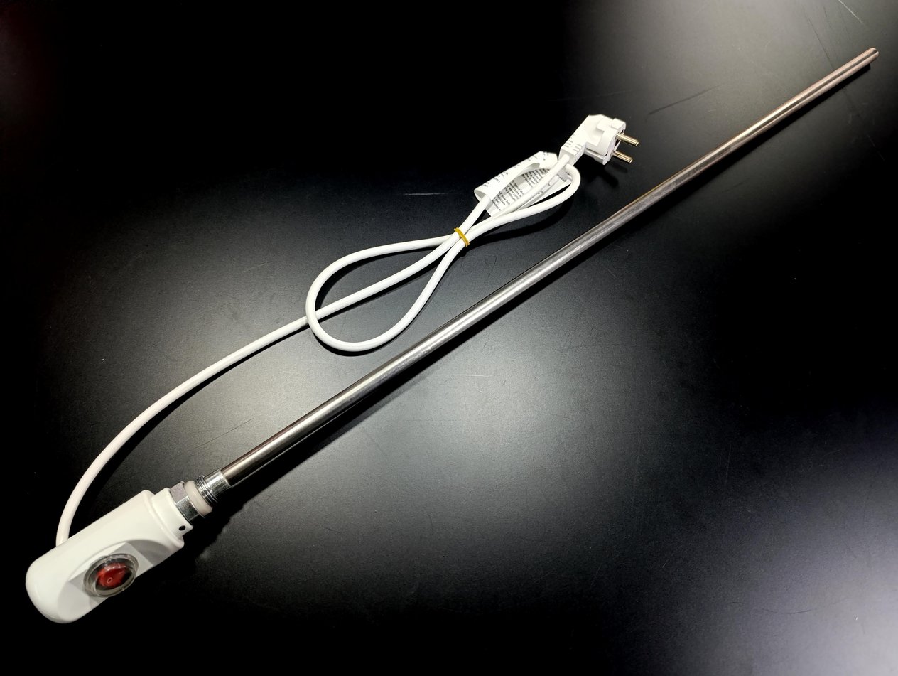 Havlupan Isıtıcı Rezistans 1000W / 230V / L:720MM, Beyaz, On/Off Anahtar, HP03 Model - Towel Radiator Heater Resistors 1000W / 230V / L:720MM, White, On/Off Switch, HP03