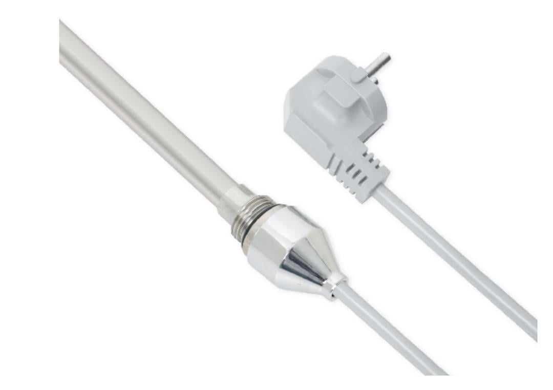 Havlupan Isıtıcı Rezistans 1200 W / 230 V / L: 900 mm, Krom Kapak, 110cm TTR Gri Kablolu, Fişli HO02 - Towel Radiator Heater Resistance 1200 W / 230 V / L: 900 mm, Chrome Cover, 110cm TTR Gray Cable, With Plug HP02