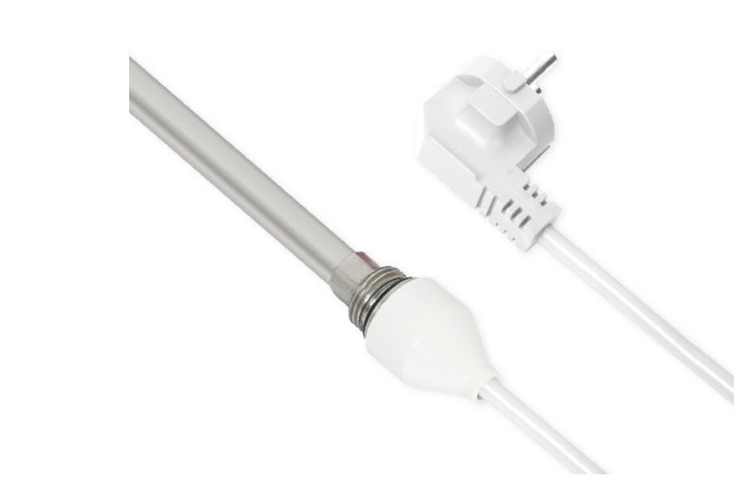 Havlupan Isıtıcı Rezistans 150 W / 230 V / L: 330 mm, Beyaz Kapak, 110cm TTR Beyaz Kablolu, Fişli HP02 - Towel Radiator Heater Resistance 150 W / 230 V / L: 330 mm, White Cover, 110cm TTR White Cable, With Plug HP02