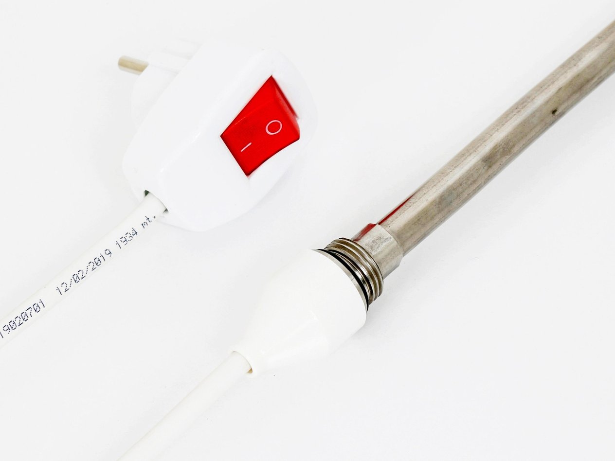 Havlupan Isıtıcı Rezistans 150 W / 230 V / L:330 MM, Beyaz, On/Off Anahtar, HP04 Model - Towel Radiator Heater Resistors 150 W / 230 V / L:330 MM, White, On/Off Switch, HP04